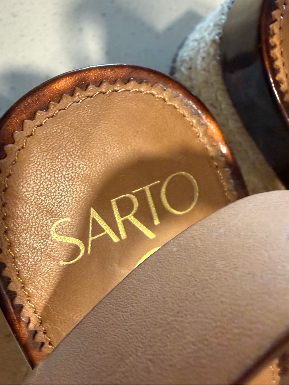 Sarto by Franco Sarto Lexie Ankle Strap Espadrille Sandal Camel Women Sz 10 - Picture 4 of 7